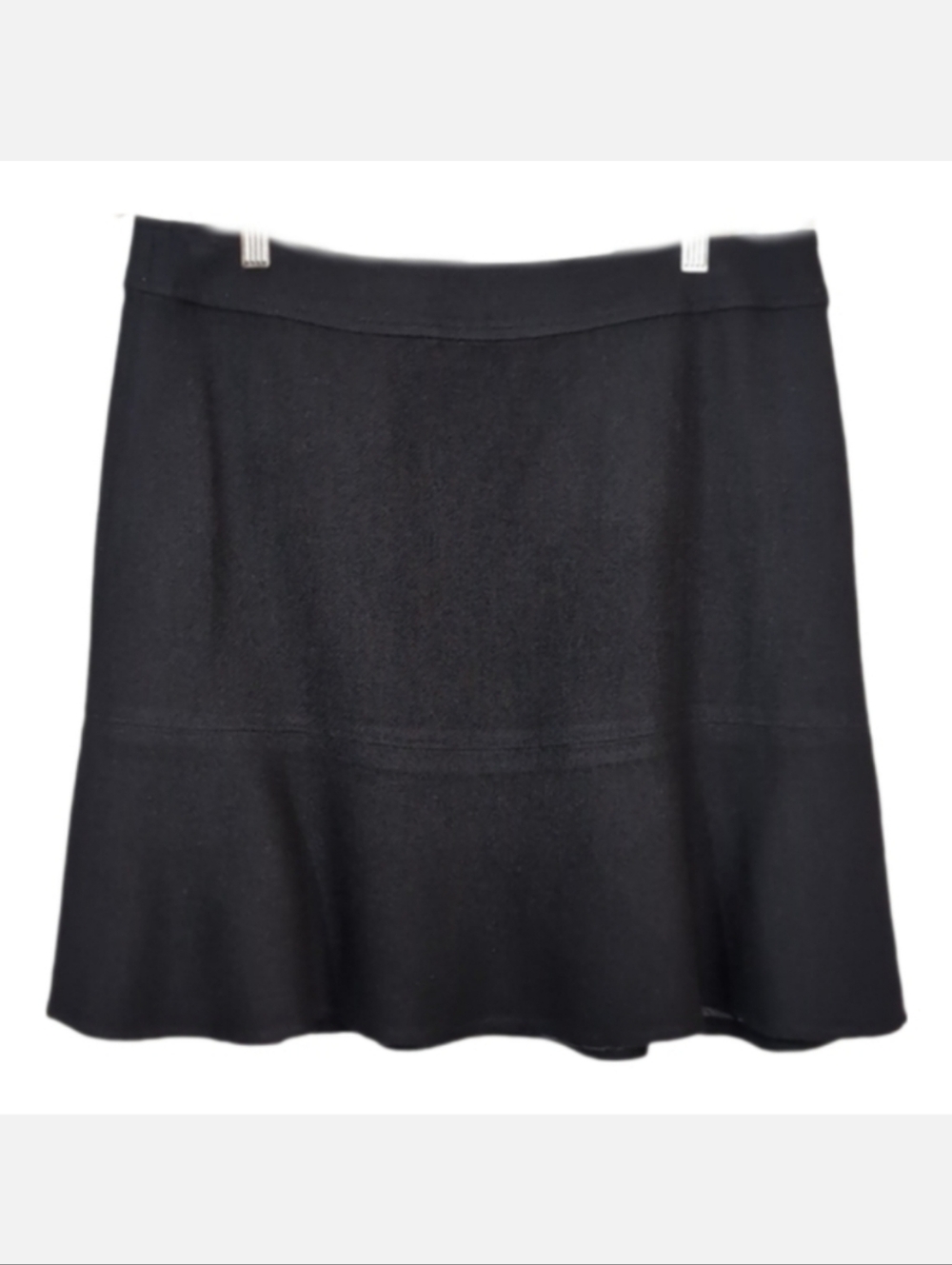 Vintage Y2K GAP Black Wool Skirt Ruffled Flare Hem Trumpet Mermaid Size 12 - Picture 1 of 11
